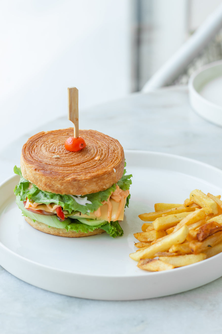 Jalapeno Croissant Wheel Sandwich With Fries