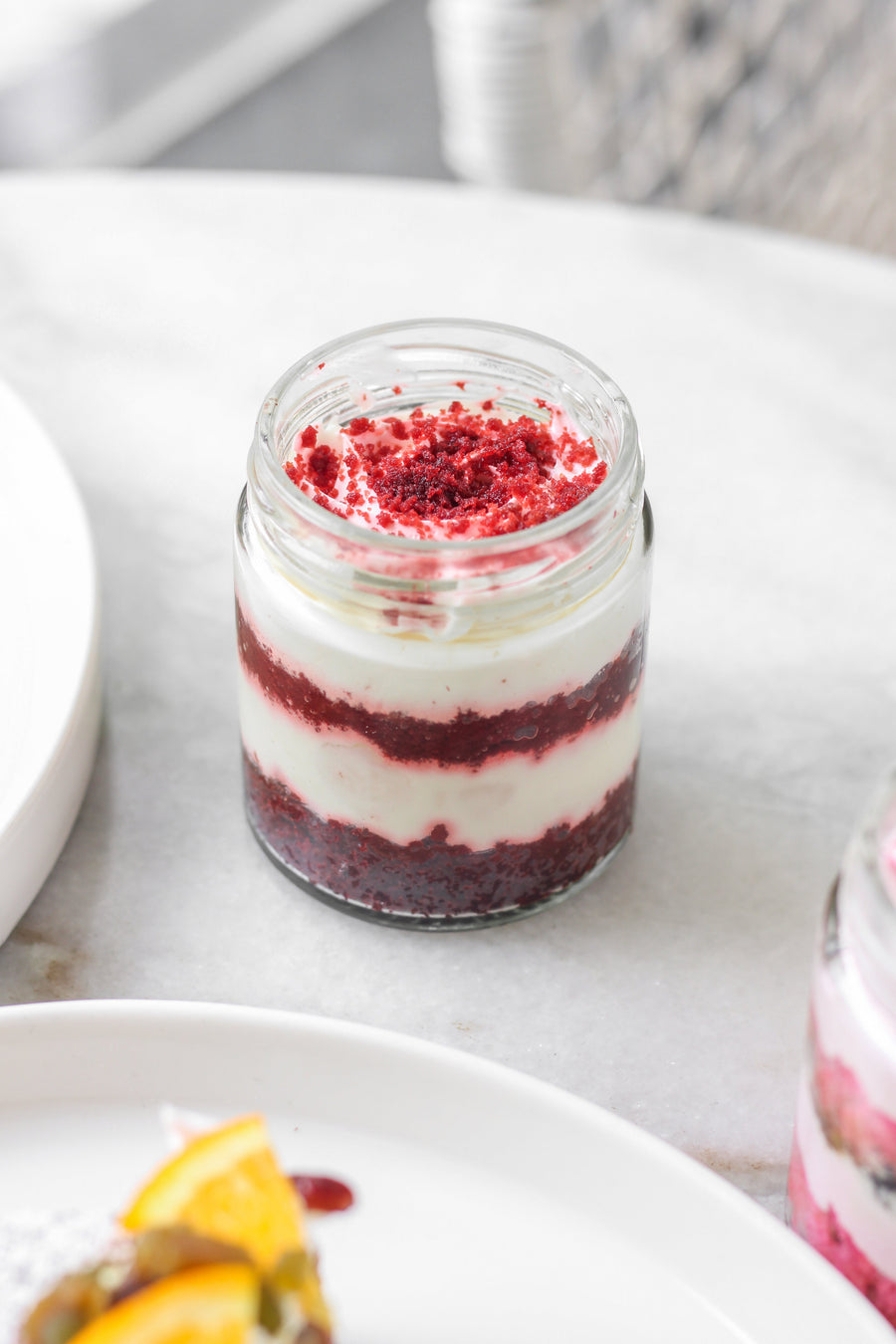 Red Velvet Cream Cheese Cake Jar